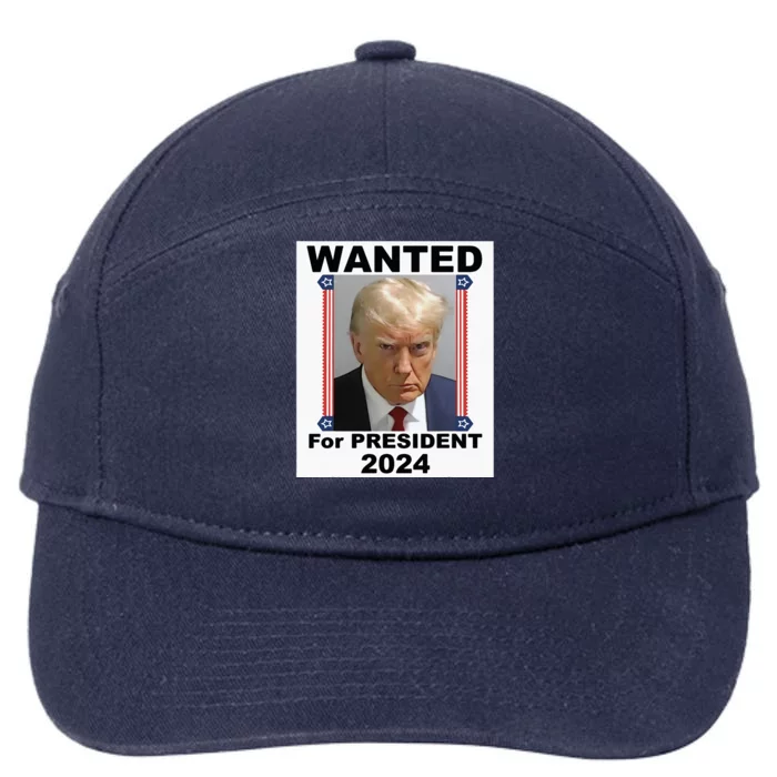 Wanted For President 2024 (Donald Trump) 7-Panel Snapback Hat