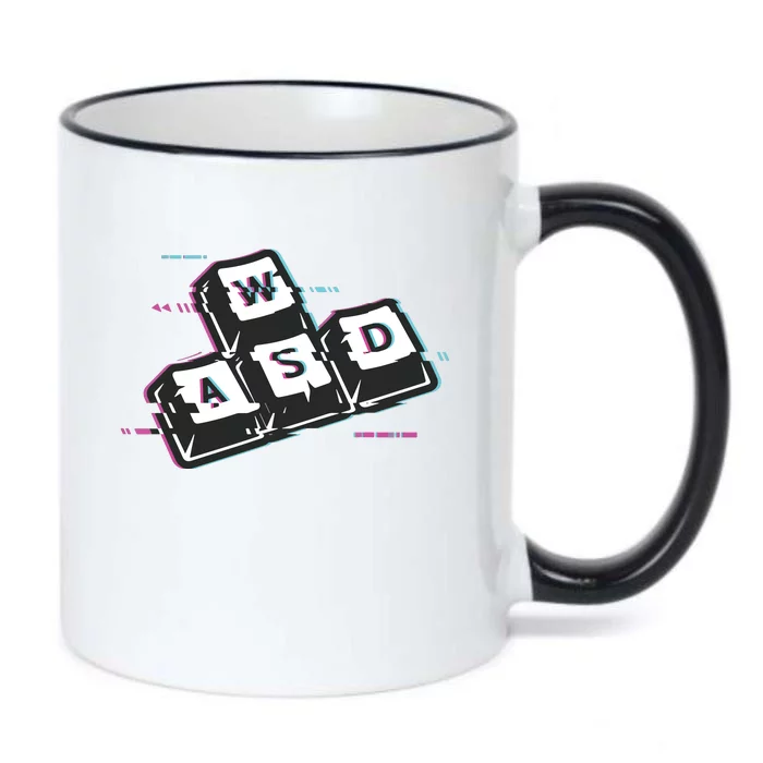 WASD Funny PC Video Gamer Gaming Geek Glitch Black Color Changing Mug