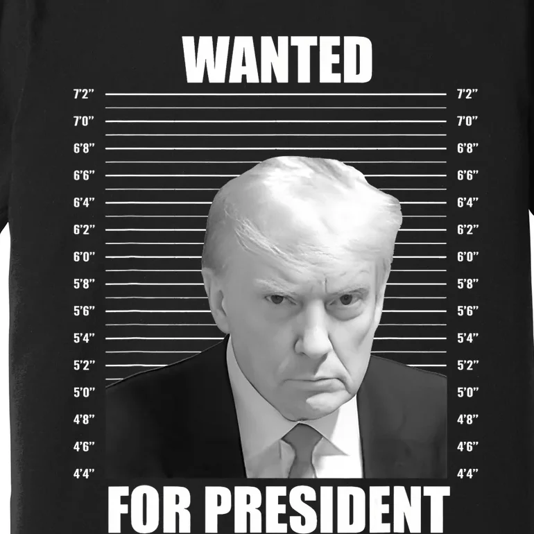 Wanted For President 2024 Trump Mug Shot Never Surrender Premium T-Shirt