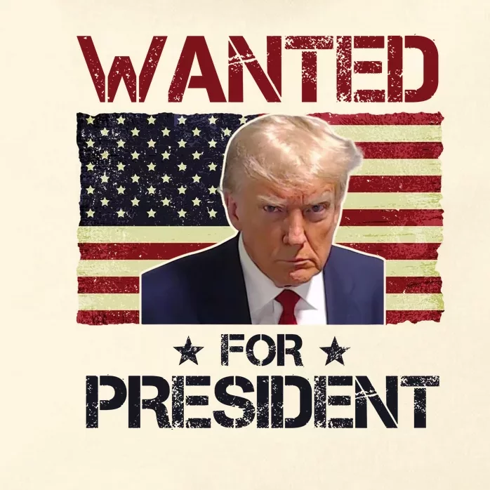 Wanted For President Donald Trump American Flag Zip Tote Bag