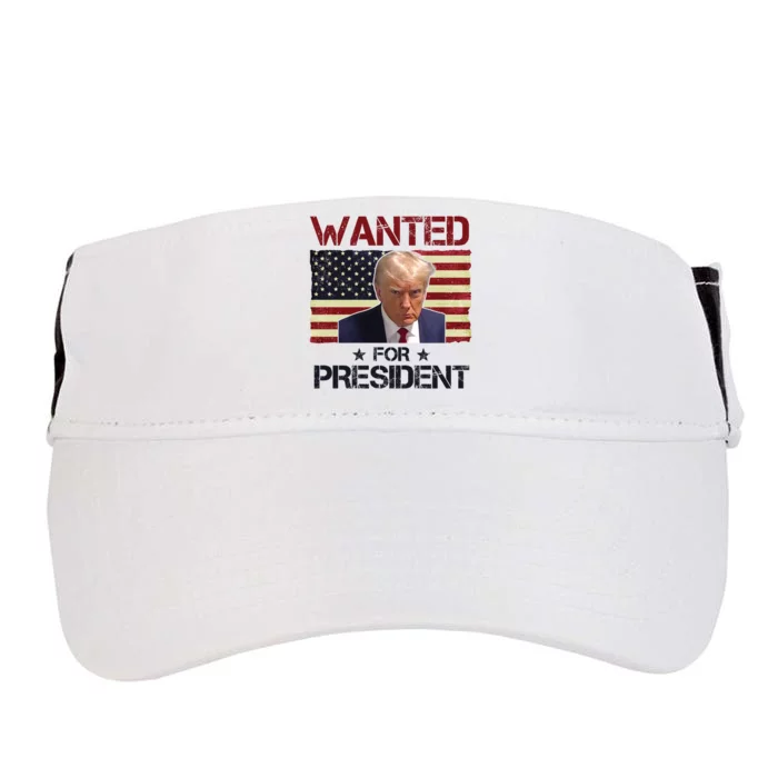 Wanted For President Donald Trump American Flag Adult Drive Performance Visor