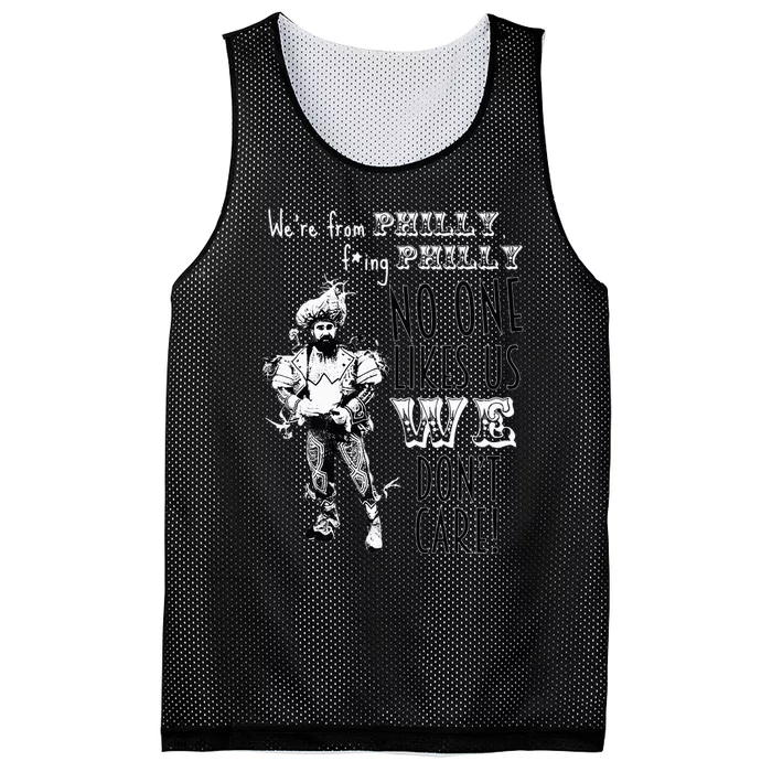 We're From Philly No One Likes Us We Don't Care Mesh Reversible Basketball Jersey Tank