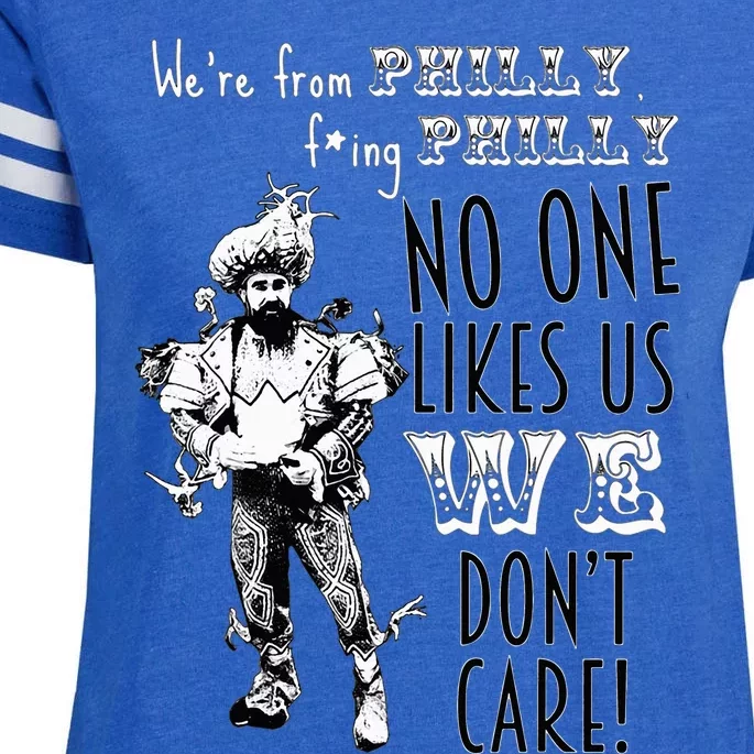 We're From Philly No One Likes Us We Don't Care Enza Ladies Jersey Football T-Shirt