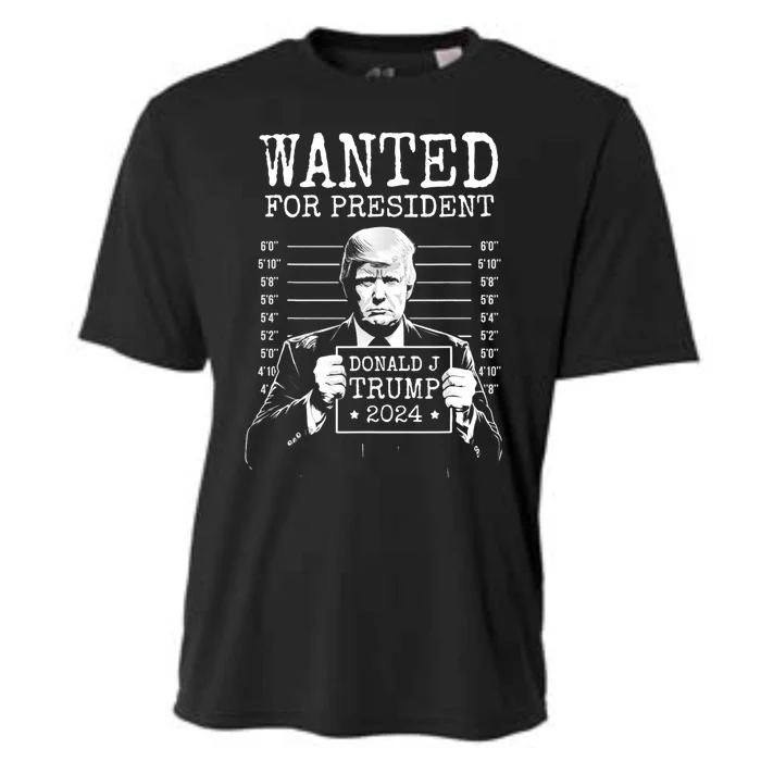 Wanted For President Donald Trump 2024 Mugshot Cooling Performance Crew T-Shirt