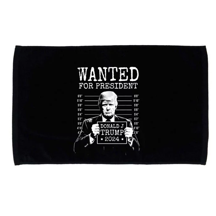 Wanted For President Donald Trump 2024 Mugshot Microfiber Hand Towel