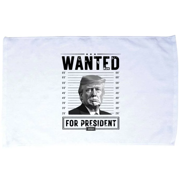 Wanted For President 2024 Vote Trump Microfiber Hand Towel