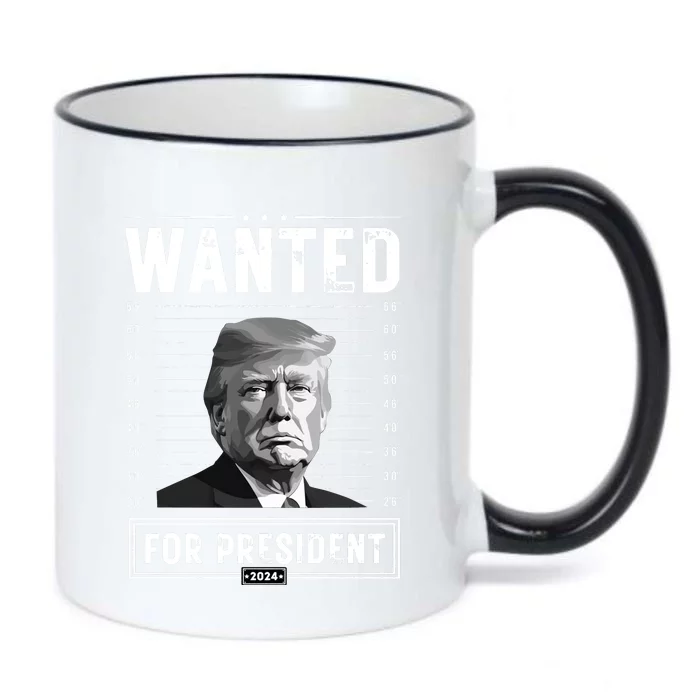 Wanted For President 2024 Vote Trump Black Color Changing Mug