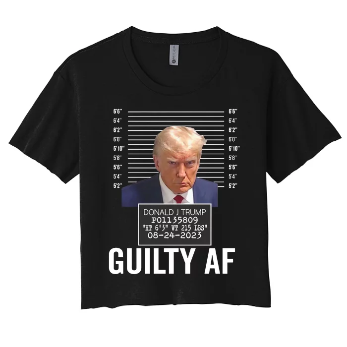 Wanted For President 2024 Trump Mugshot Women's Crop Top Tee