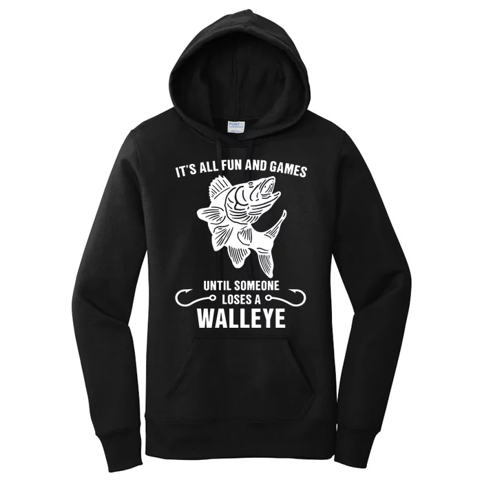 Walleye Fishing Pine Forest Treeline Fisherman Gift Women's Pullover Hoodie