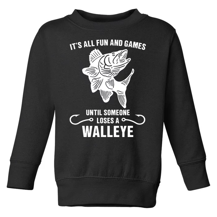 Walleye Fishing Pine Forest Treeline Fisherman Gift Toddler Sweatshirt