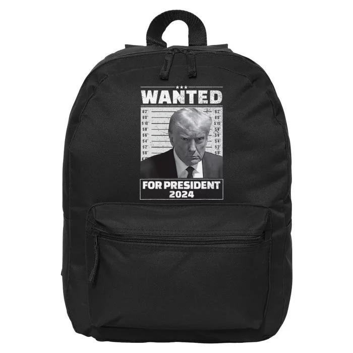 Wanted For President 2024 Trump Mugshot 16 in Basic Backpack