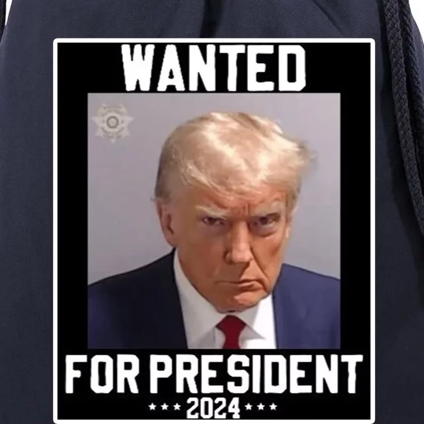 Wanted For President 2024 Drawstring Bag