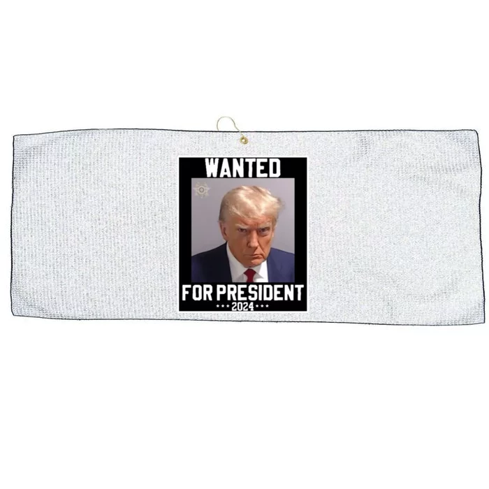 Wanted For President 2024 Large Microfiber Waffle Golf Towel