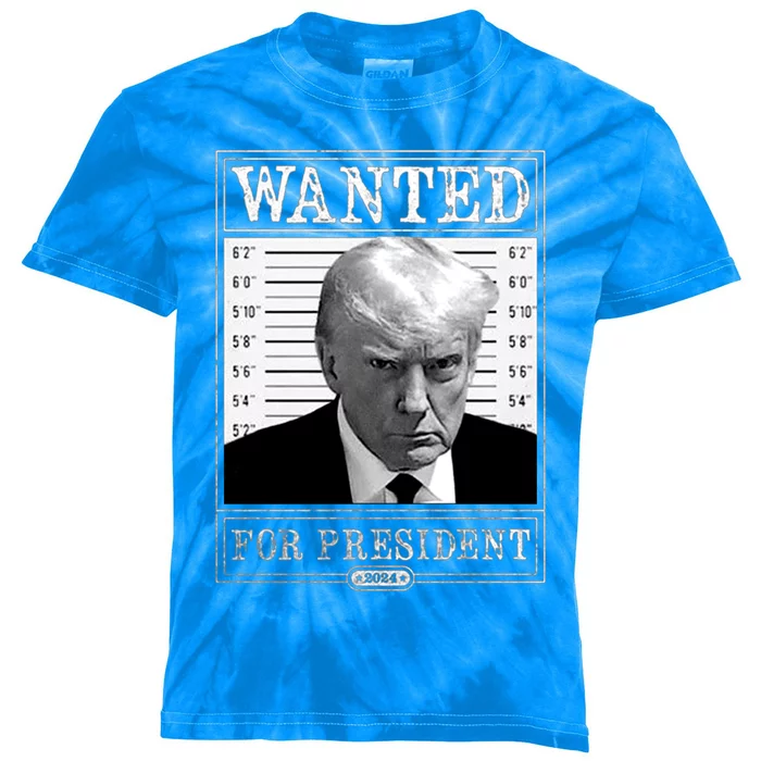 Wanted For President 2024 Kids Tie-Dye T-Shirt