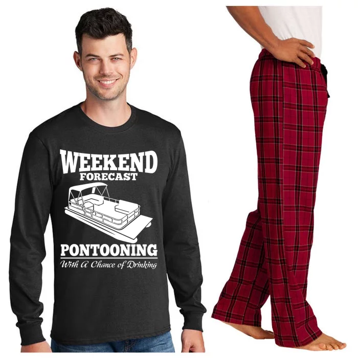 Weekend Forecast Pontooning With A Chance Of Ing Party Gift Long Sleeve Pajama Set