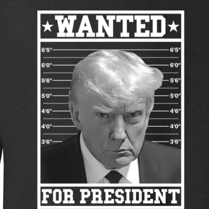 Wanted For President Funny Trump Toddler Sweatshirt