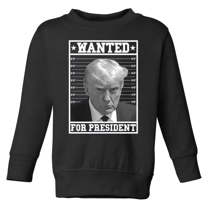 Wanted For President Funny Trump Toddler Sweatshirt