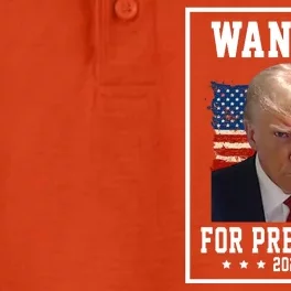 Wanted For President 2024 USA Donald Trump Dry Zone Grid Performance Polo