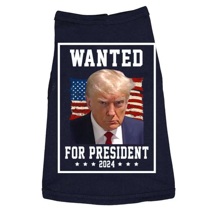 Wanted For President 2024 USA Donald Trump Doggie Tank