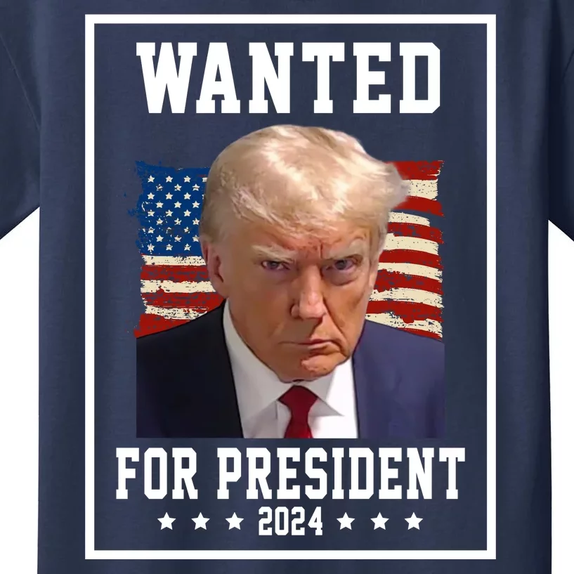 Wanted For President 2024 USA Donald Trump Kids T-Shirt