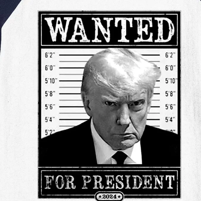 Wanted For President 2024 Baseball Sleeve Shirt