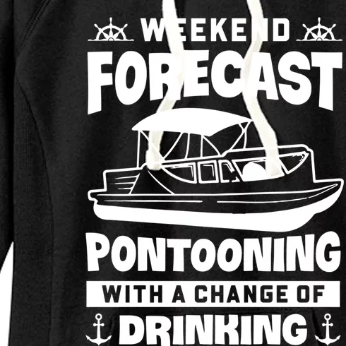 Weekend Forecast Pontooning With A Chance Of Ing Meaningful Gift Women's Fleece Hoodie