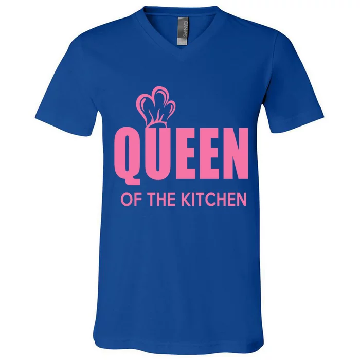 Wholesome Family Queen Of The Kitchen Cooking Gift V-Neck T-Shirt