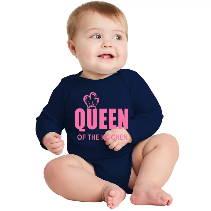 Wholesome Family Queen Of The Kitchen Cooking Gift Baby Long Sleeve Bodysuit