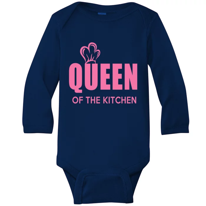 Wholesome Family Queen Of The Kitchen Cooking Gift Baby Long Sleeve Bodysuit