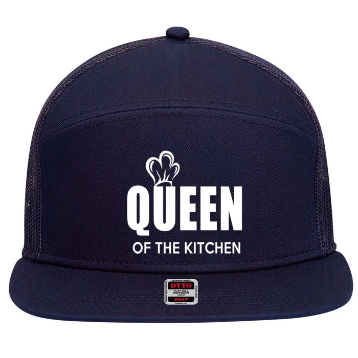 Wholesome Family Queen Of The Kitchen Cooking Gift 7 Panel Mesh Trucker Snapback Hat