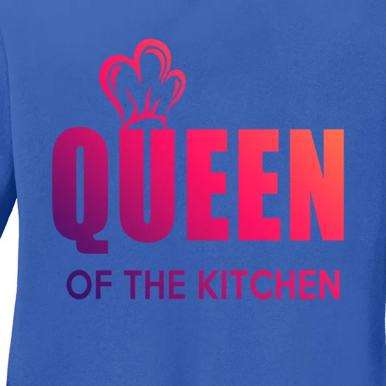 Wholesome Family Queen Of The Kitchen Funny Gift Ladies Long Sleeve Shirt