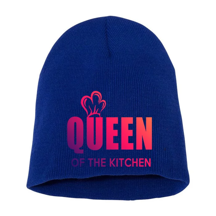 Wholesome Family Queen Of The Kitchen Funny Gift Short Acrylic Beanie