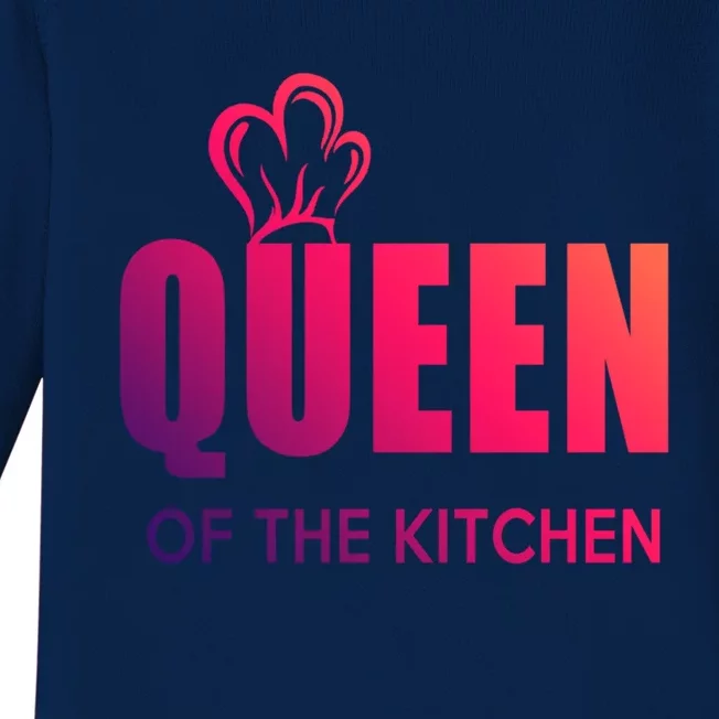 Wholesome Family Queen Of The Kitchen Funny Gift Baby Long Sleeve Bodysuit