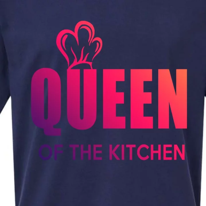 Wholesome Family Queen Of The Kitchen Funny Gift Sueded Cloud Jersey T-Shirt