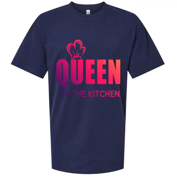 Wholesome Family Queen Of The Kitchen Funny Gift Sueded Cloud Jersey T-Shirt