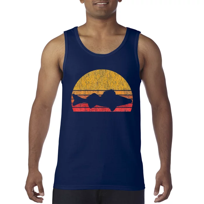 Walleye Fishing Retro Walleye Sauger Fisherman Tank Top