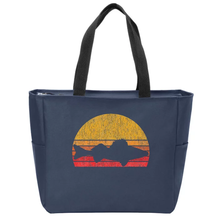 Walleye Fishing Retro Walleye Sauger Fisherman Zip Tote Bag