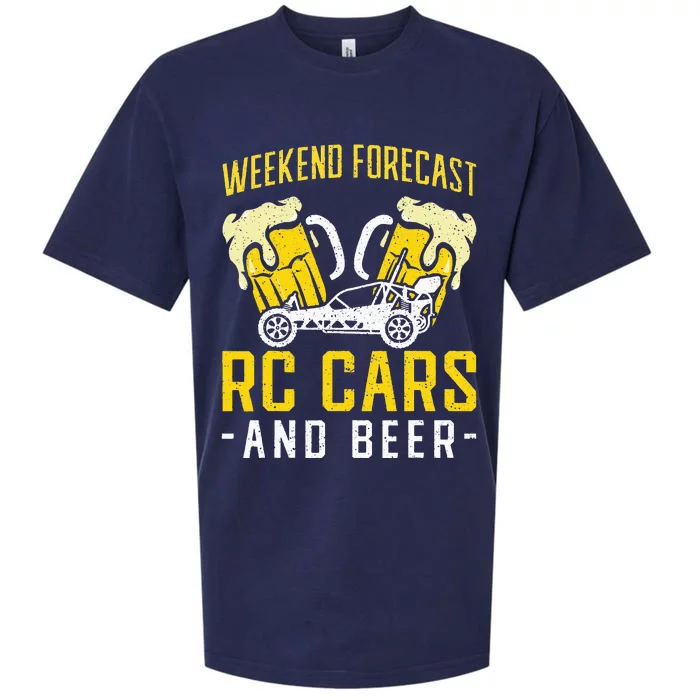 Weekend Forecast RC Cars and Beer RC Car Sueded Cloud Jersey T-Shirt