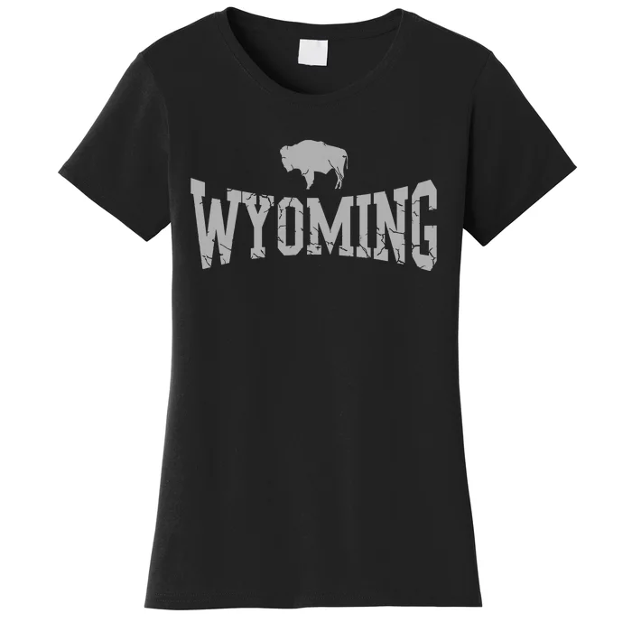 Wyoming Flag Retro Home State Vintage Distressed Women's T-Shirt