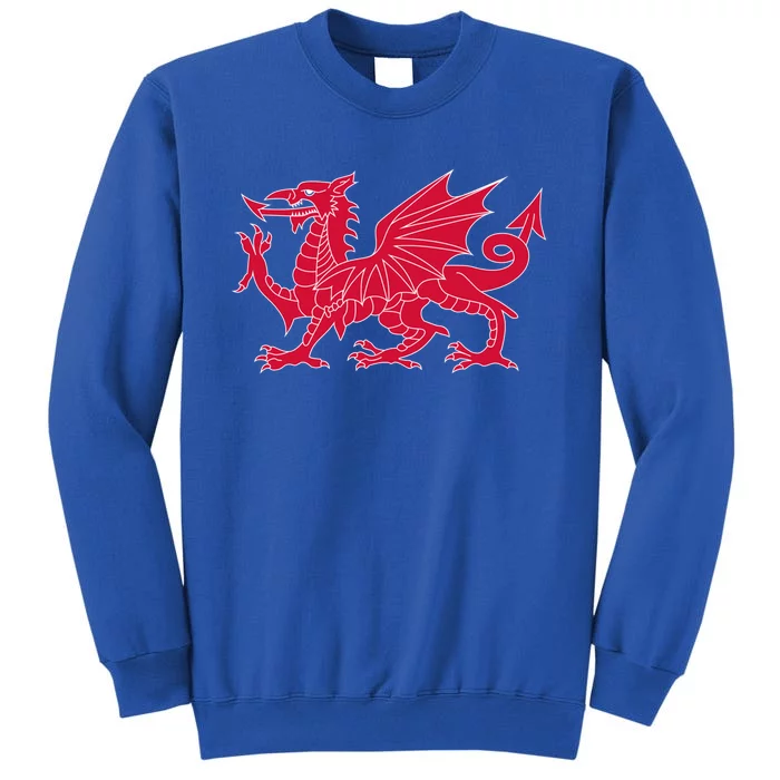 Welsh Flag Red Dragon In Red And White Gift Tall Sweatshirt