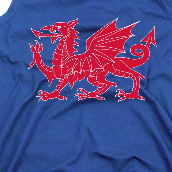 Welsh Flag Red Dragon In Red And White Gift Tank Top