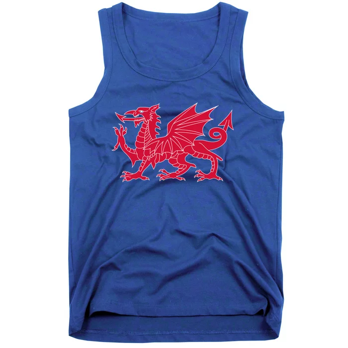 Welsh Flag Red Dragon In Red And White Gift Tank Top