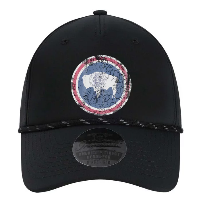 Wyoming Flag Retro Fade Family Performance The Dyno Cap