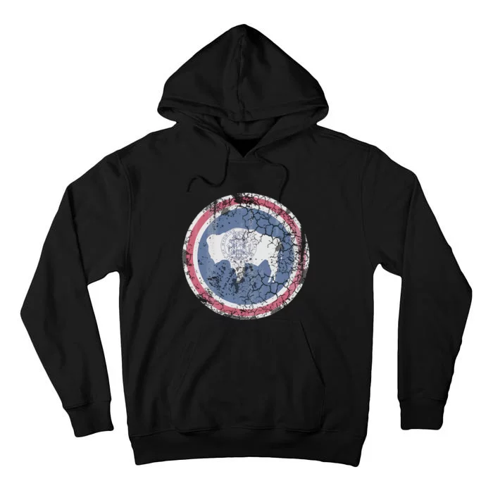 Wyoming Flag Retro Fade Family Tall Hoodie