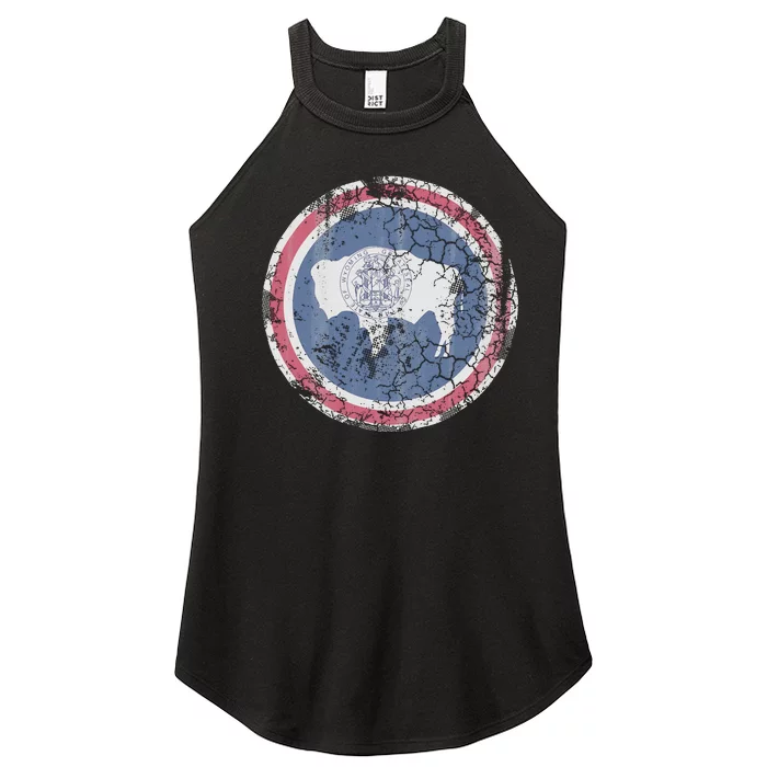 Wyoming Flag Retro Fade Family Women’s Perfect Tri Rocker Tank