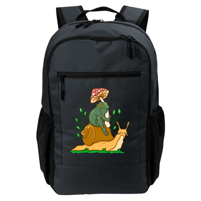 Whimsical Frog Riding Snail With Mushroom Daily Commute Backpack