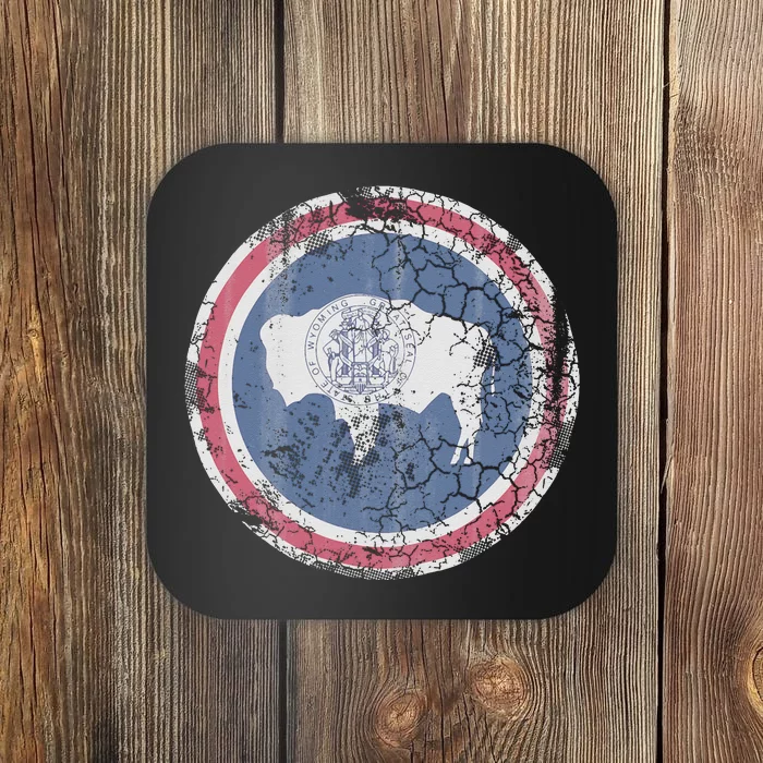 Wyoming Flag Retro Fade Family Coaster