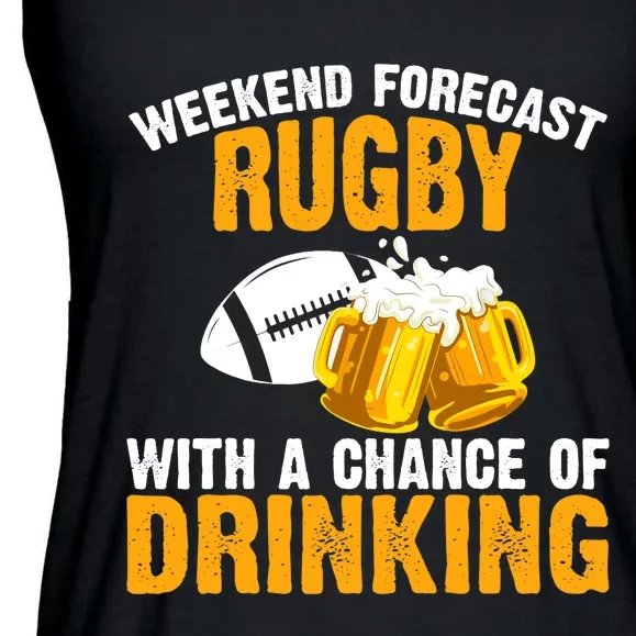 Weekend Forecast Rugby With A Chance Of Drinking Ladies Essential Flowy Tank