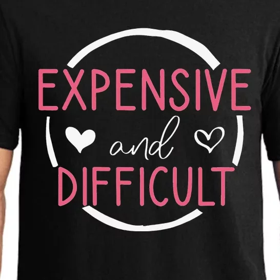 Wo Funny Saying Expensive and Difficult Cute Heart Pajama Set