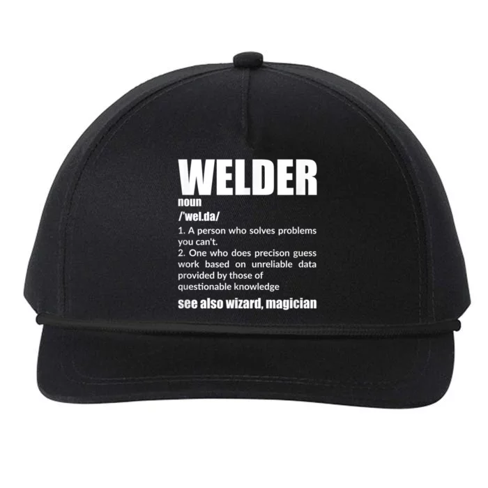 Welder Funny Saying Welding For Men Snapback Five-Panel Rope Hat